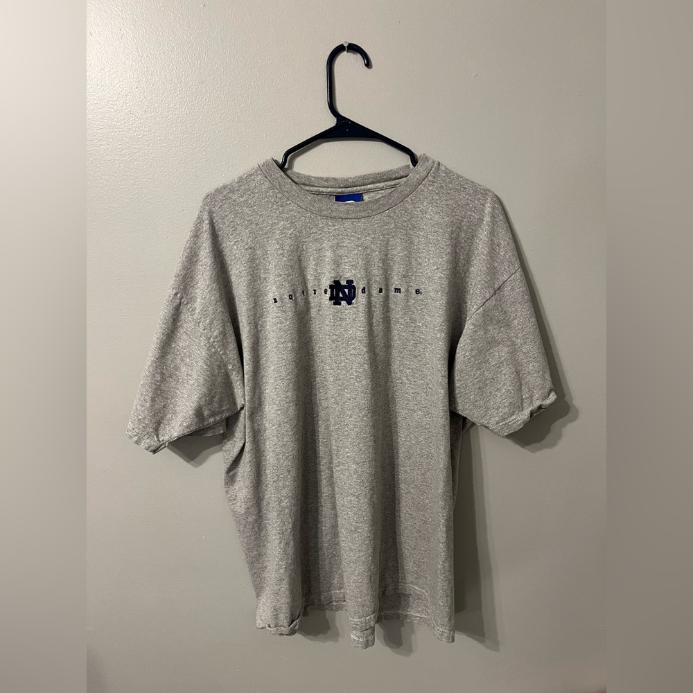 Vintage Notre Dame Embroidered T-Shirt Size Large